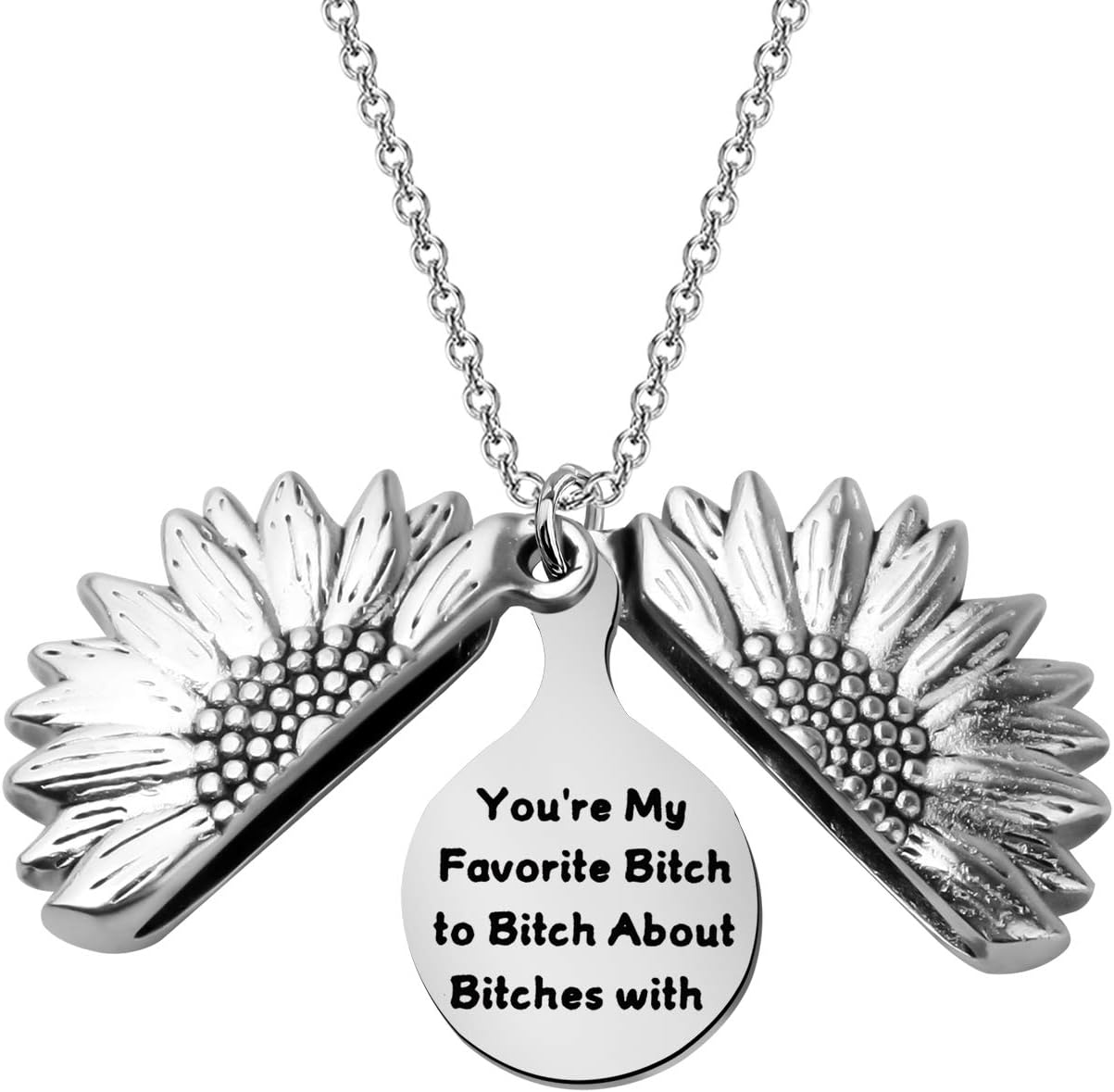 GenericSunflower Necklace Best Friend Gift You're My Favorite Bitch to Bitch About Bitches with Necklace Gift for BFF Soul Sister Besties