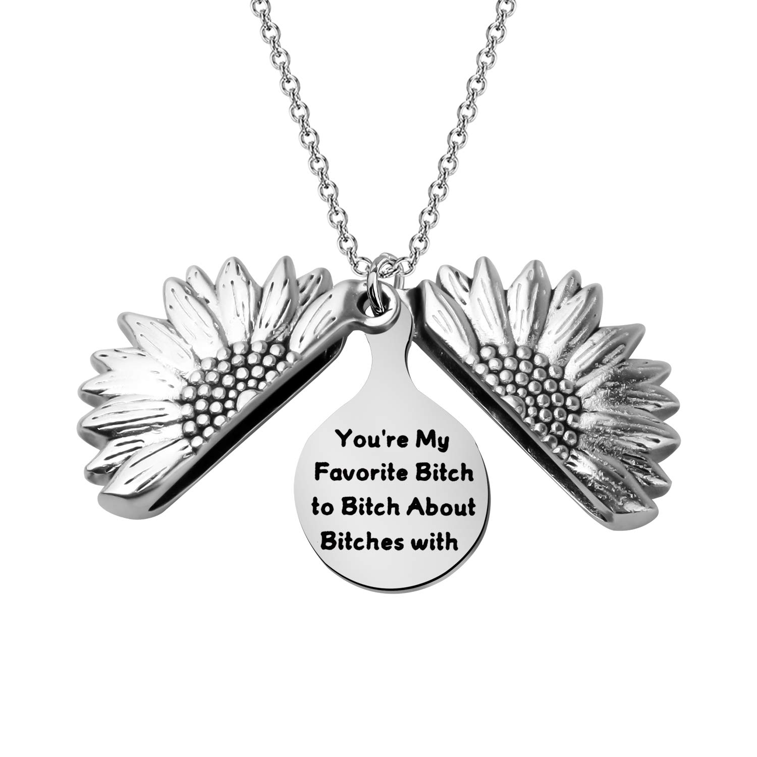 GenericSunflower Necklace Best Friend Gift You're My Favorite Bitch to Bitch About Bitches with Necklace Gift for BFF Soul Sister Besties