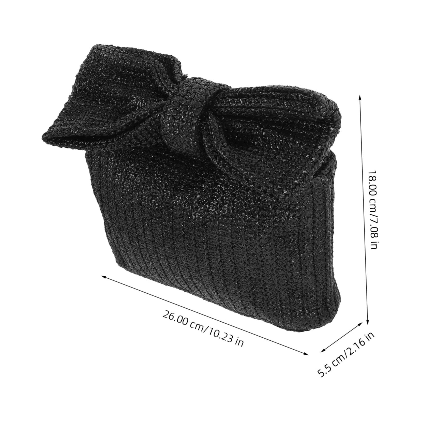 MUCKLILY Woven Bow Handbag for Women Fashionable Clutch Purse for Night Out Party Banquet Wedding