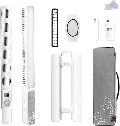 ZHIYUN Varita de luz LED F100 RGB de 100 W con adaptador de corriente, iluminación de fotografía portátil regulable para conferencias de estudio