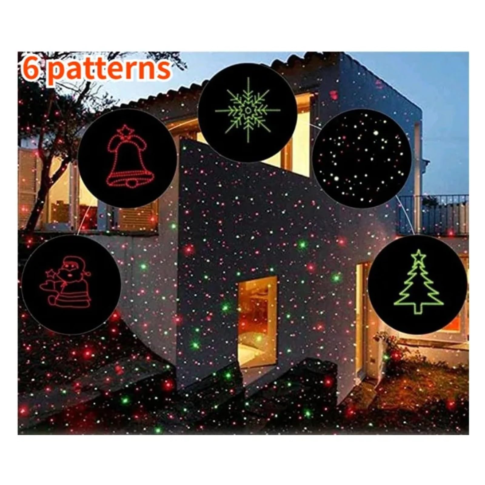 proiettore di luce, Lampada di Natale a LED, 180°, girevole, solare, con cielo stellato, for feste, giardino, prato, esterno(White Snowflake)