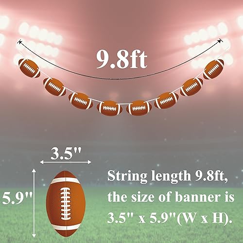 Miniatura 2 de 2 piezas de decoración de fiesta de fútbol americano guirnalda colgante de fútbol recortes de papel de fútbol para fiesta de cumpleaños, suministros