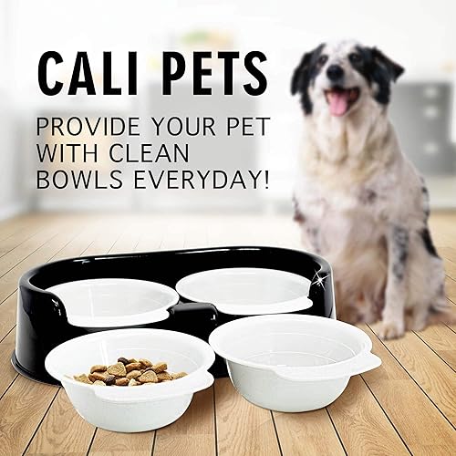 Miniatura 7 de Cali Pets Clean Feeder - Tazones para mascotas con soporte, cuencos intercambiables grandes para comida para perros o gatos | Estación de