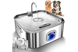 Dog Water Fountain Stainless Steel, 410oz/3.2Gal/12L Large Pet Water Fountain for Dogs