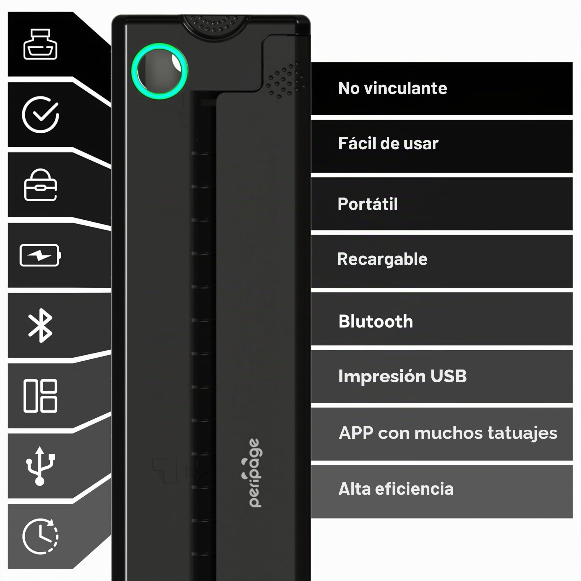 PeriPage P90 Impresora térmica inalámbrica para Tatuajes con Papel de Plantilla, Kit portátil Compatible con teléfono, Tableta y PC