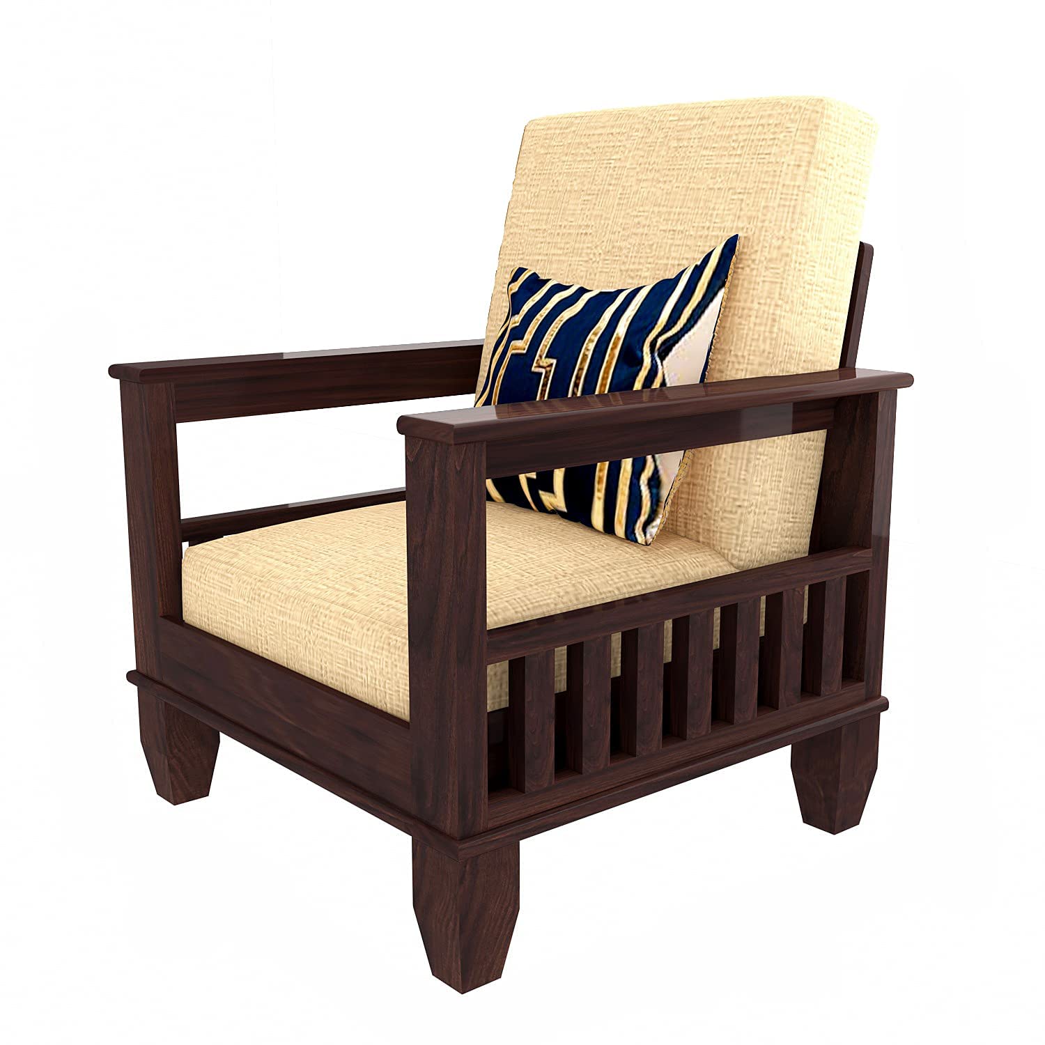 Buy Wood cart Wooden Solid Sheesham Wood Sofa Set 5 Seater for Living