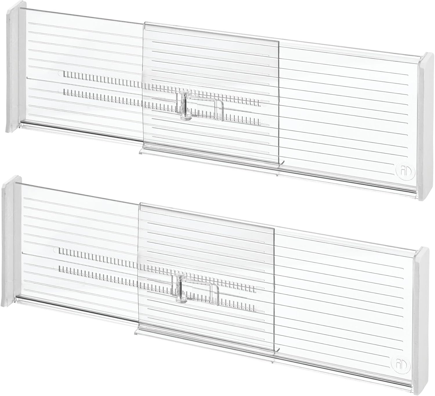 iDesign Recycled Plastic Adjustable Drawer Dividers–- Set of 2 - Clear