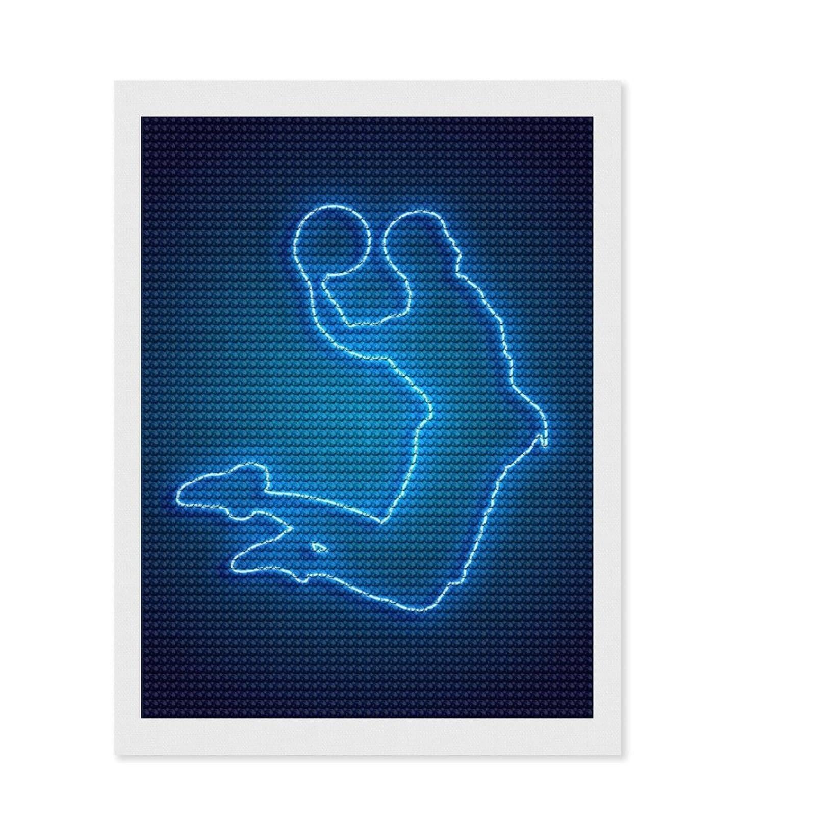 Junmoney Basketball Neon Full Drill Diamond Painting Kit 12"x16", Satisfying Creative Project, Finish and Display, Stress Relief Craft