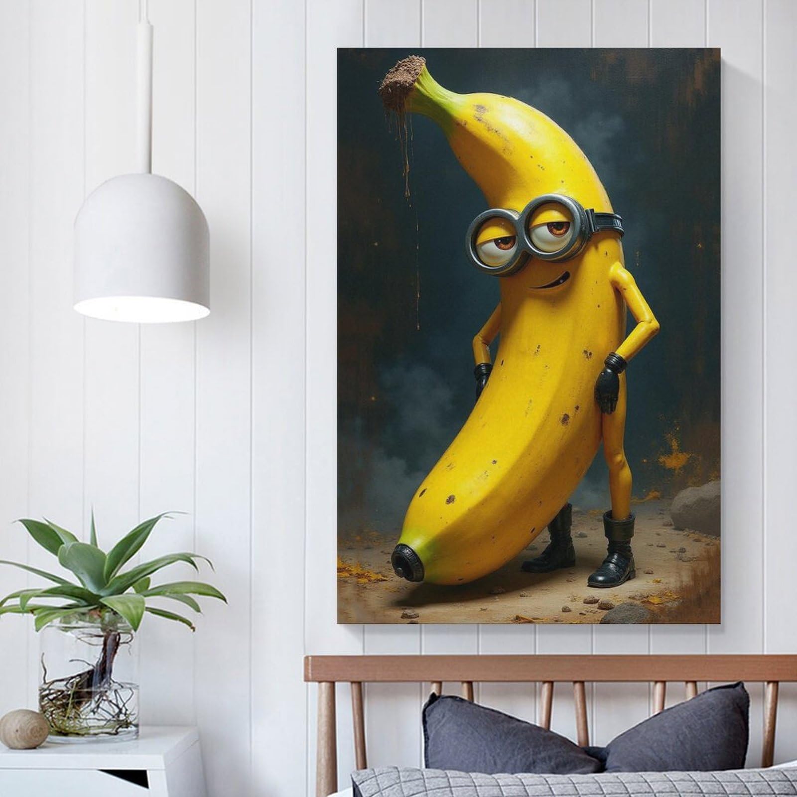Amazon.co.jp: メガネをかけたバナナのアートイラストポスター1 印刷