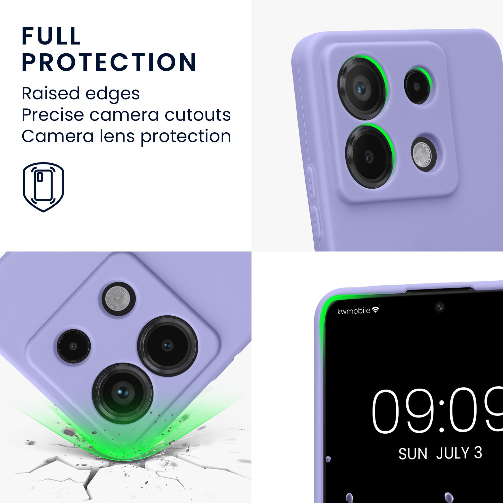 Custodia Kwmobile In Silicone TPU Per Xiaomi Redmi Note 13 Pro+ 5G - Colore Petrolio Opaco - 3