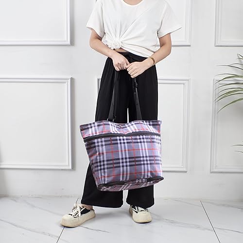 Miniatura 3 de Bolsa de compras mejorada con ruedas, bolsas de carrito portátil, carrito de comestibles, utilidad para tirar de la mano con correas de mano,