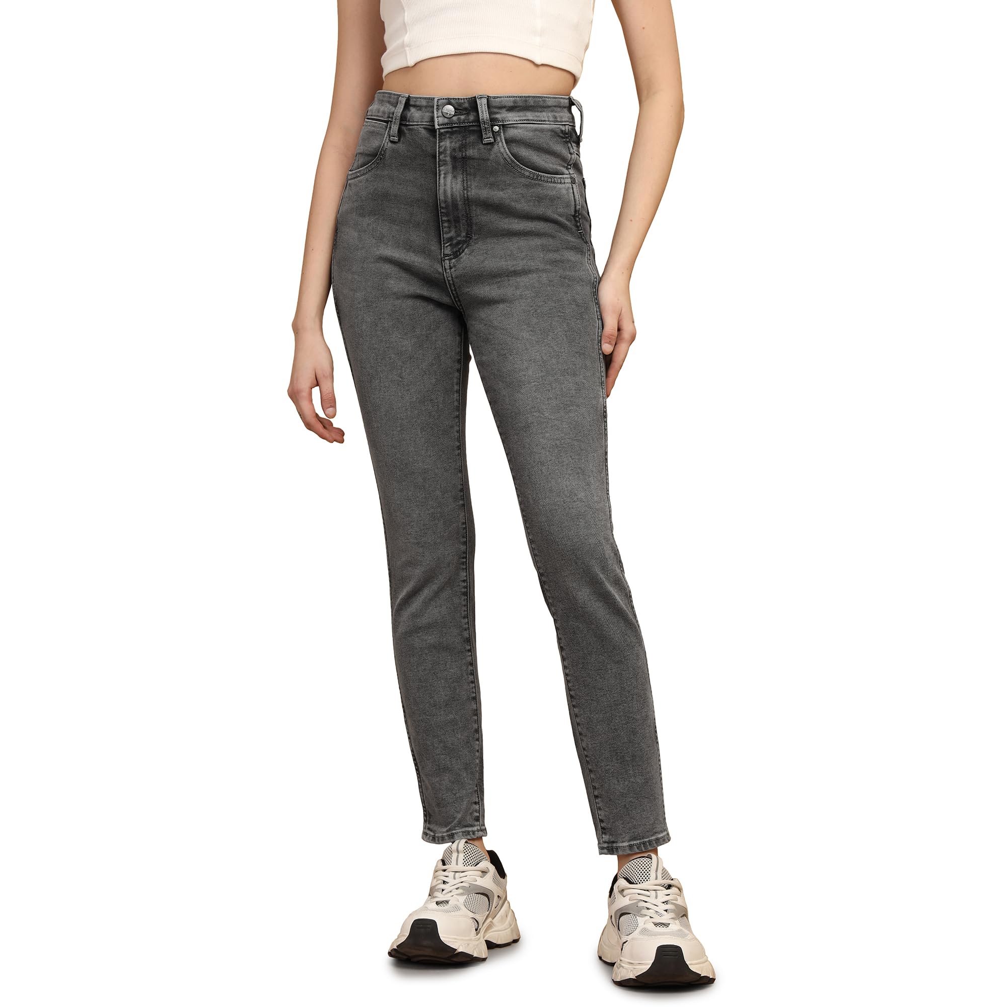 Wrangler Women Black Skinny Fit Mid Rise Jeans in black