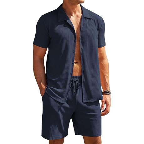 Summer Vibes: Casual Button-Down Short Set for Men