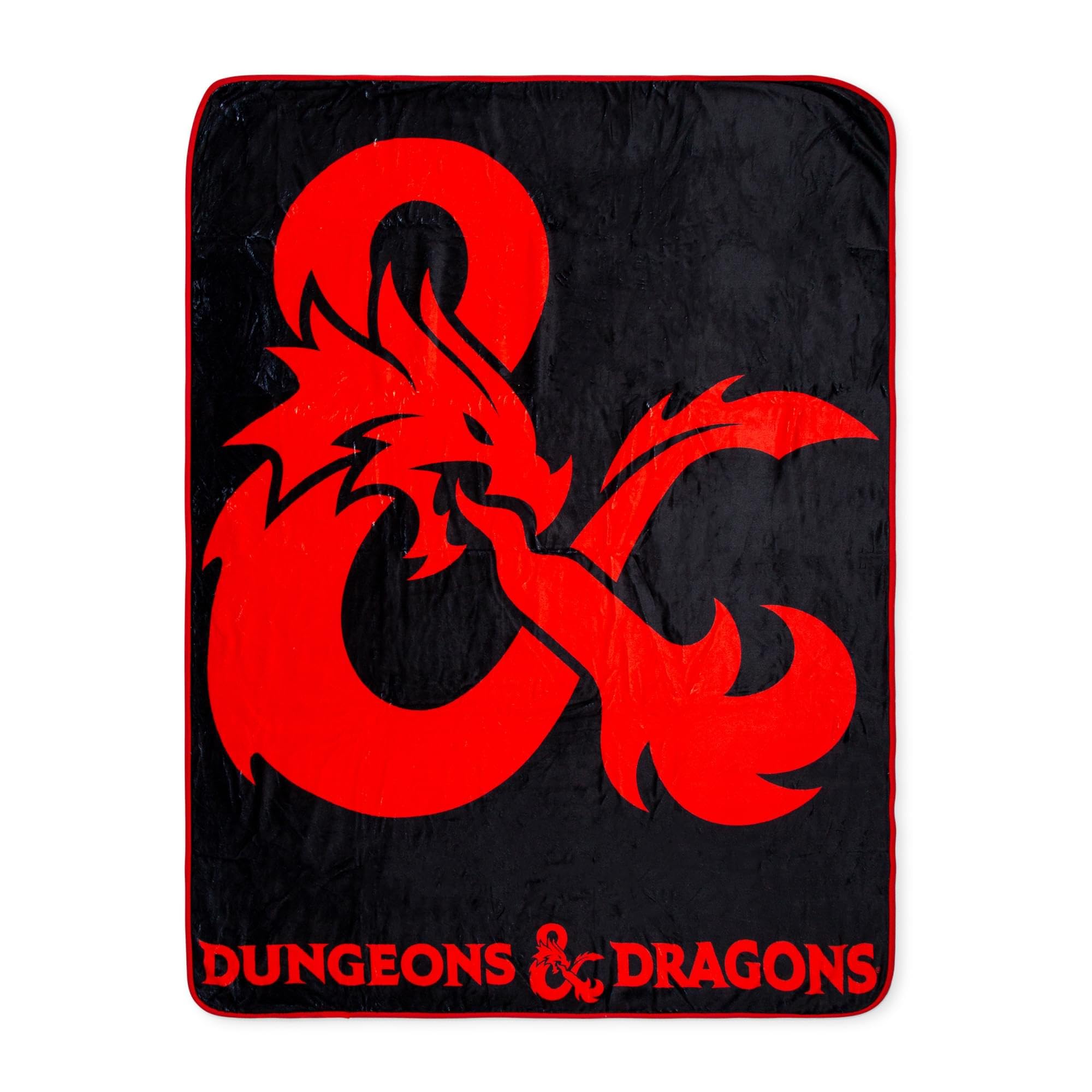 Surreal Entertainment Red Dungeons & Dragons Logo Fleece Throw Blanket | 45 X 60 Inches