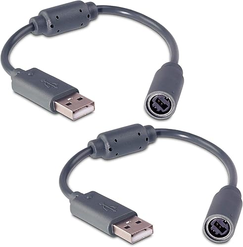 LEAGY Paquete de 2 cables con cable USB Breakaway para Microsoft Xbox 360 Guitar Hero