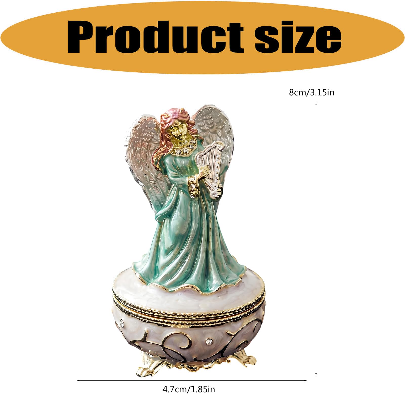 Portagioie da tavolo con supporto in lega per figurine, Green