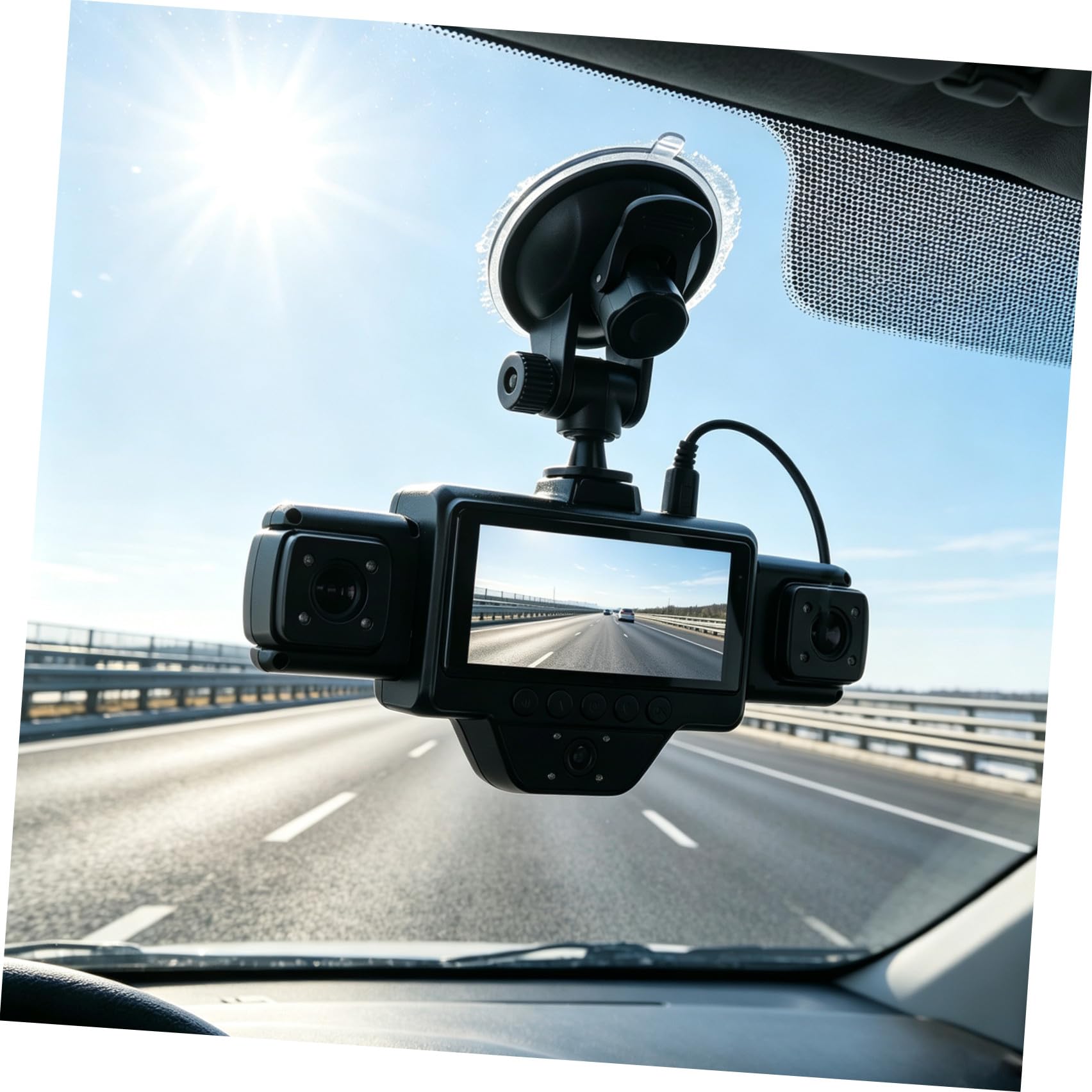 Dash Cam per Auto con Wifi e Visione Notturna Infrarossi | Registrazione Automatica in Loop, Resistenza a Temperature Estreme, Nero Abs
