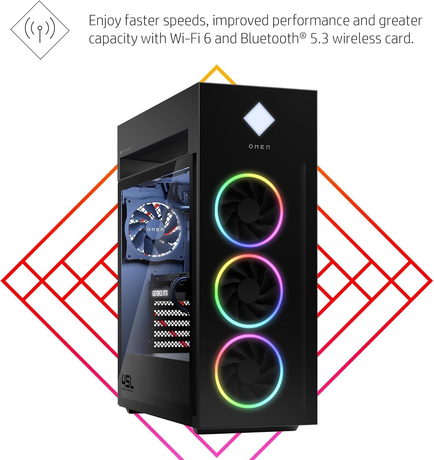 71Qtb5MIF0L._AC_SL1500_ HP Omen 45L Liquid Cooled Gaming Desktop PC - NVD GeForce RTX 5080 16GB, Intel 20-Core Ultra 7 265K Processor, 32GB DDR5 RAM, 2TB Gen4 NVMe SSD, WiFi 6 + BT, Windows 11 Pro - Tower Gamer Computer