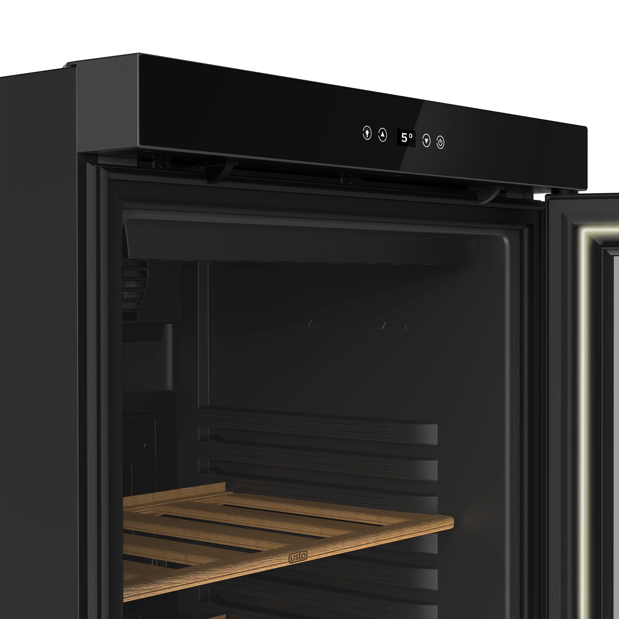 GGM Gastro Weinkühlschrank 360 L, 60 Flaschen, 595x605x1832 mm | Professionell, langlebige Edelstahl-Ausführung, digitale Präzision, optimale Präsentation, mobil durch feststellbare Räder
