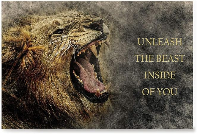 Ezposterprints Poster De Citation Sur Le Theme Du Lion Avec Citations De Motivation Pour La Maison Ou Le Bureau 48x32 Unleash Amazon Fr Fournitures De Bureau