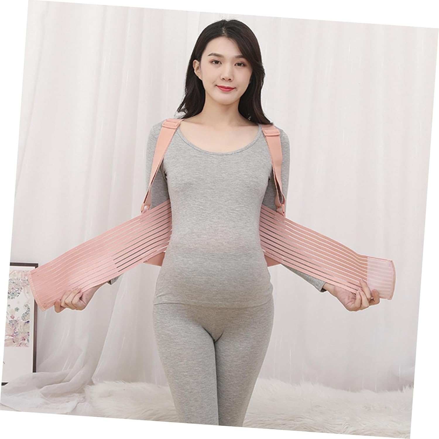 Holibanna Pregnancy Support Belt Shoulder Straps Maternity Belt Back Support Belly Band for Pregnant Women Postpartum Care
