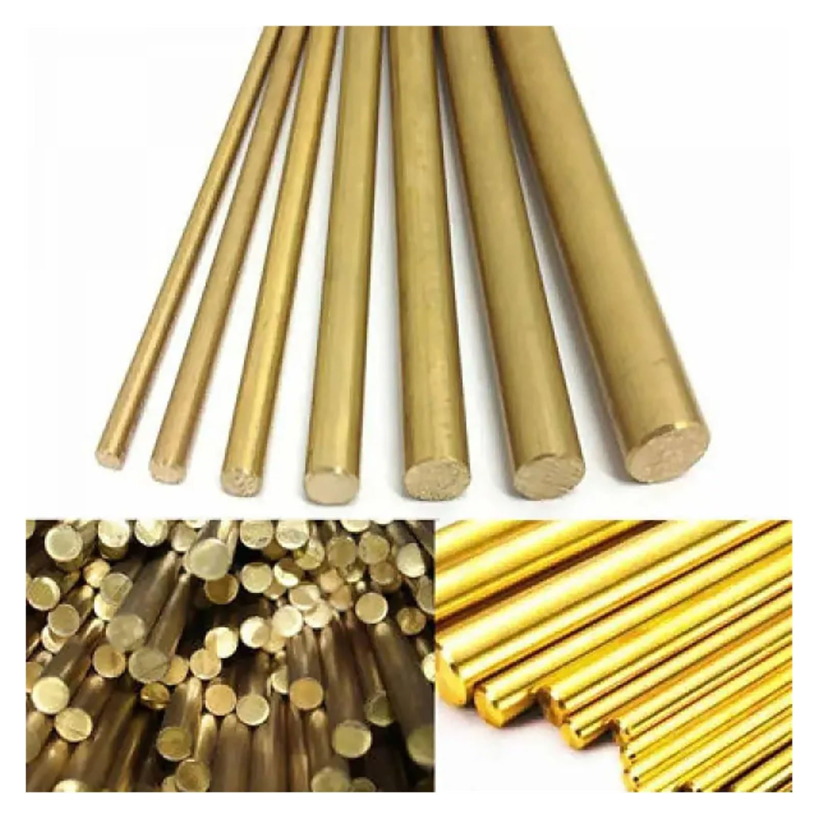 Barra di ottone, lunghezza 500 mm, diametro 0,8/1/1,2/1,3 mm a 3,0 mm, barra tonda in rame puro massiccio, utensile da taglio, barre di metallo realizzate a mano(5Pcs,1.6x500mm)