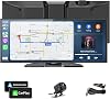 Pantalla inalámbrica CarPlay más grande de 11.5" para auto, pantalla táctil portátil de CarPlay de Apple y Android Auto, cámara de reversa 1080p/enlace de espejo/control por voz/GPS/Bluetooth, para todos los vehículos 1