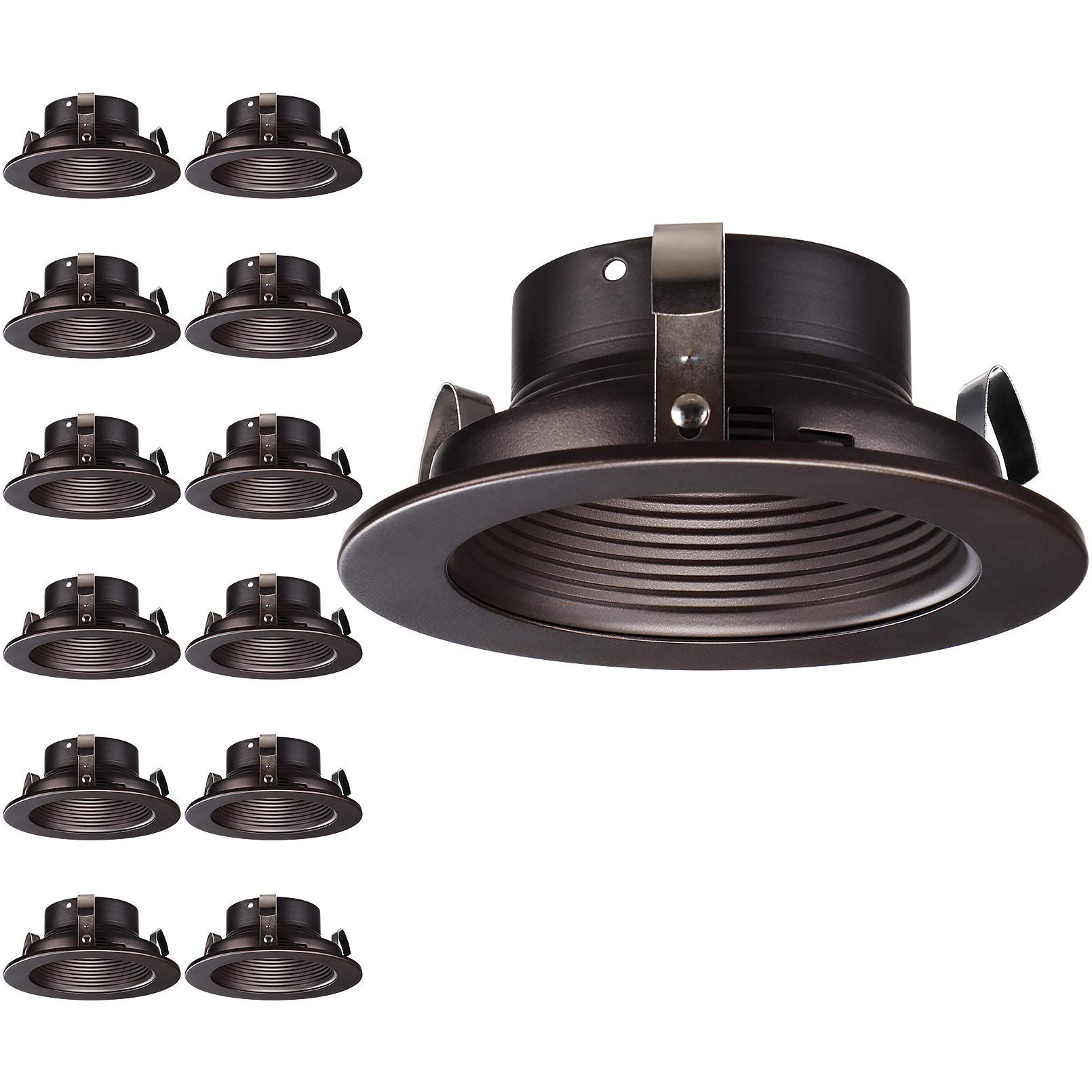 TORCHSTAR 12-Pack 4 Inch Recessed Light Trim, Oil Rubbed Bronze