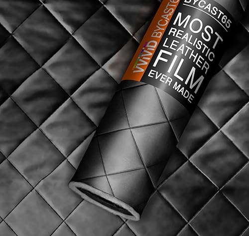 VViViD Bycast65 - Rollo de vinilo marino acolchado negro de 4 x 6 pulgadas con patrón de diamante (10 pies x 54 pulgadas)