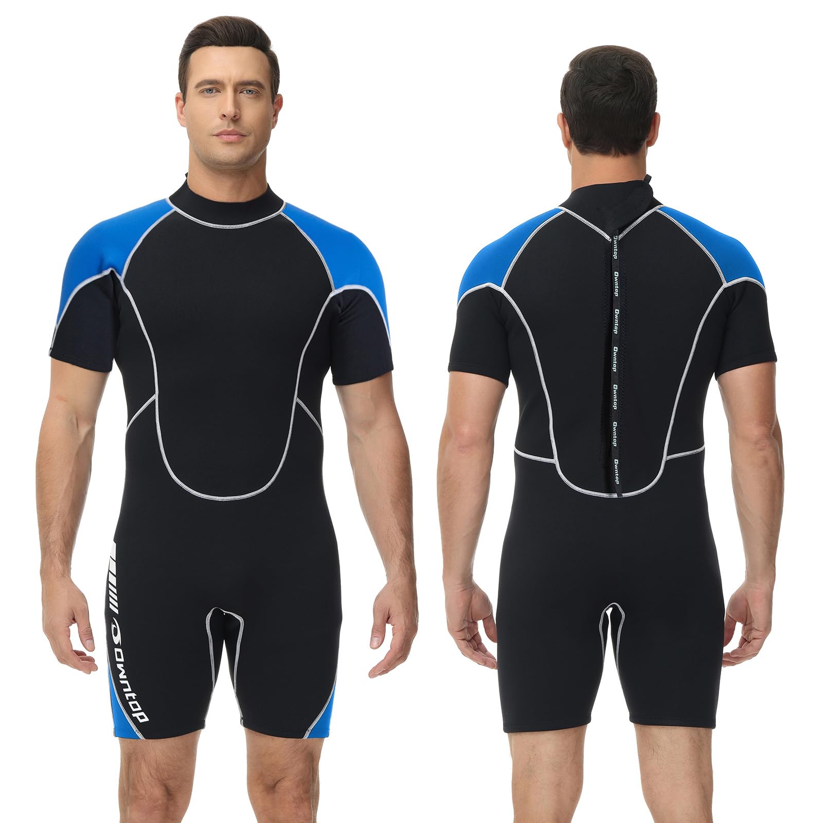 Owntop Shorty - Muta corta in neoprene, 1,5 mm, per immersioni, surf, a maniche corte, in neoprene, per sport acquatici