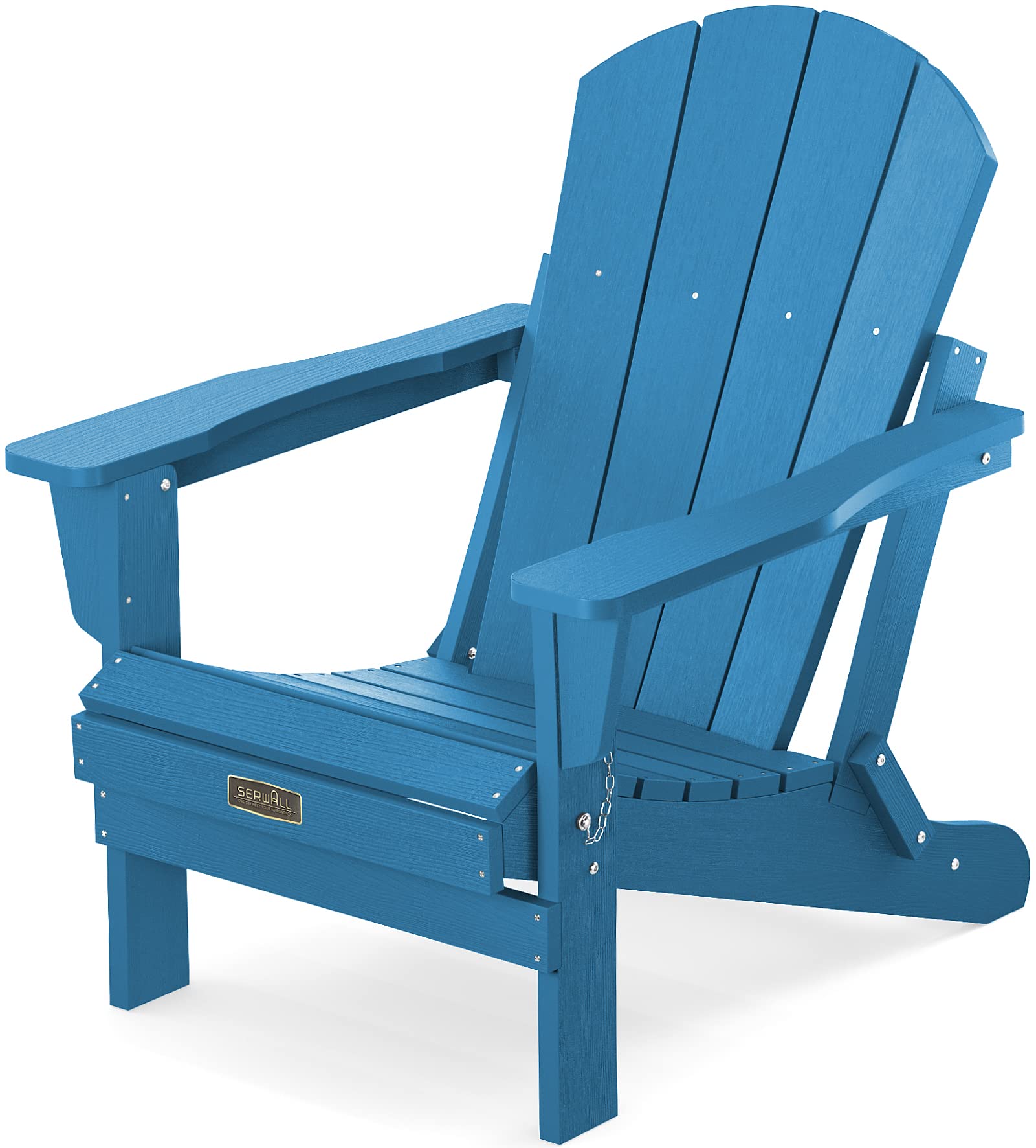 SERWALL Folding Adirondack Chair for Patio Garden Outdoors Fire Pit- Sapphire