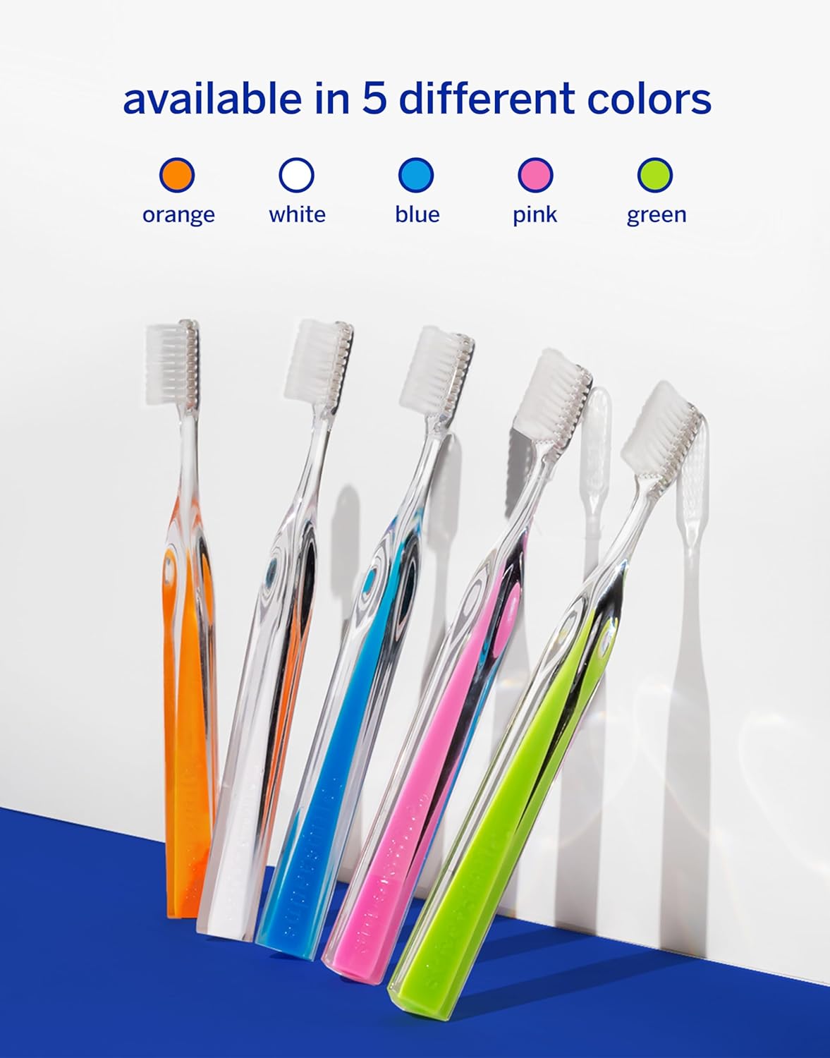 Supersmile Crystal Collection Toothbrush - Whitening Tooth Brush w/Ergonomic Handle - Patented 45° Soft Nylon Bristle Tooth Brushes for Adults & Children