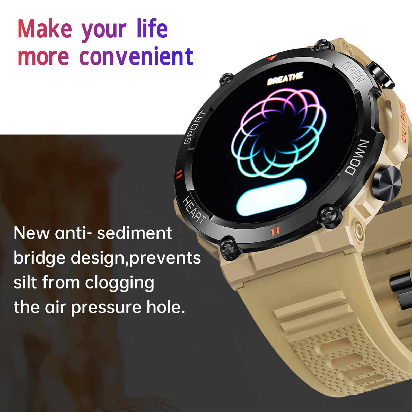 Inteligentny Zegarek, K56 Pro 1,39 Cala Kolorowy Ekran HD Bluetooth Powiadomienia o Połączeniach i SMS-ach Zegarki, Wodoodporny Smartwatch Fitness Tracker Zegarek z 24-godzinnym