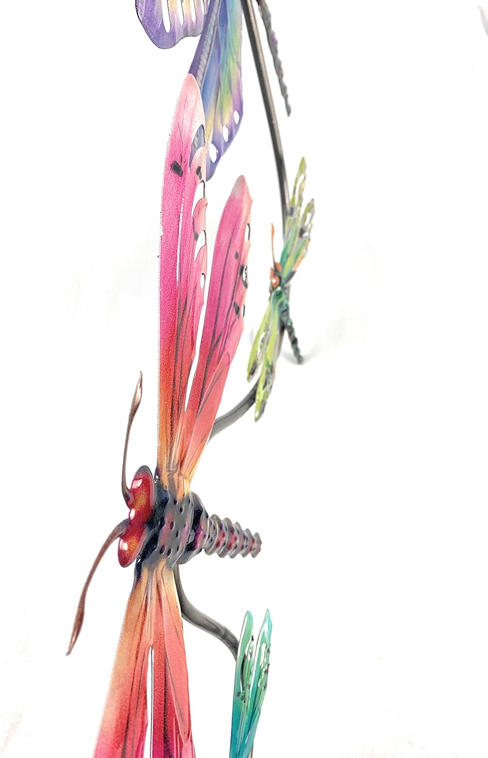 GSC George S Chen Corp Metal Dragonfly Wall Decor 3D Art Sculpture Hangings for Outdoor Back Yard, Garden Fence Patio, or Indoor, Living Room Bedroom Bathroom Hallway, 28X11 Inches