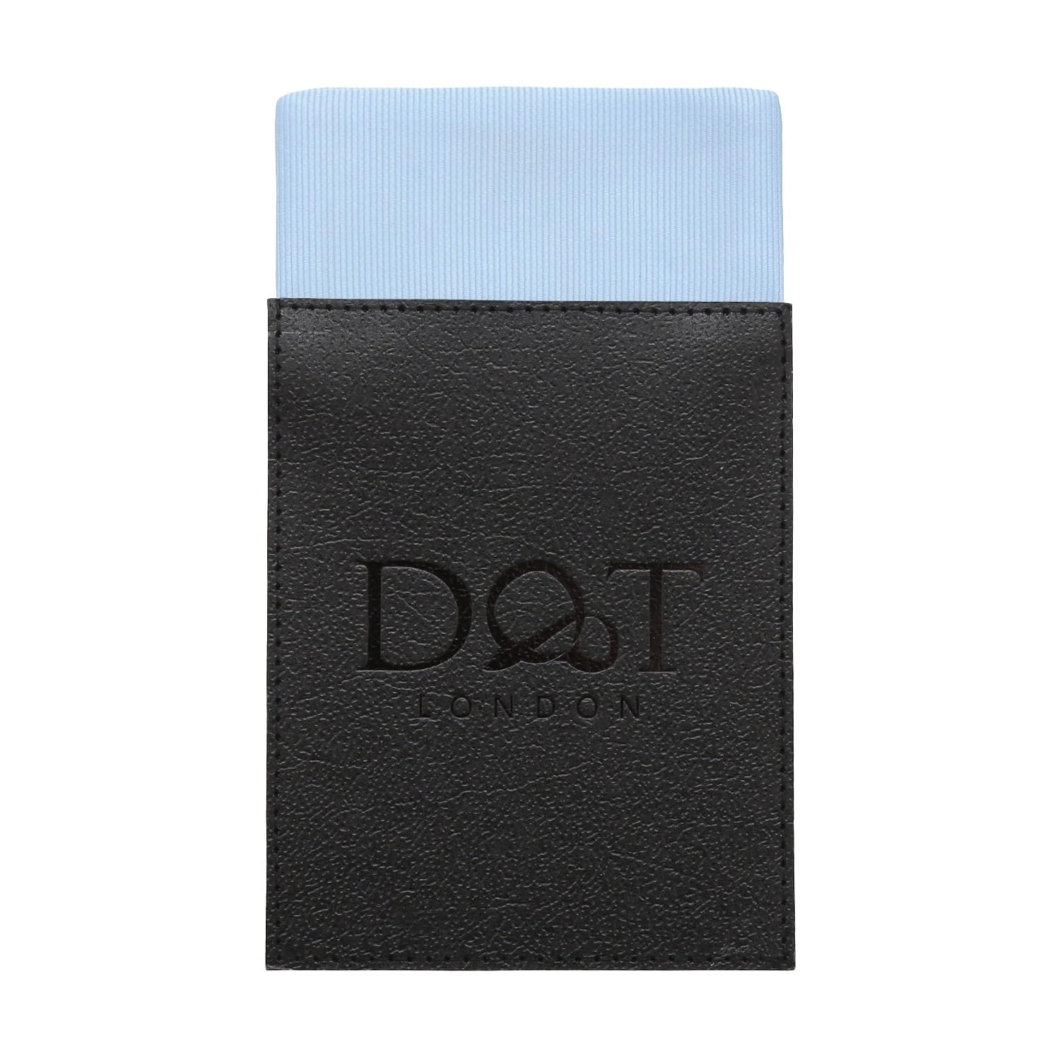 DQT Mens Plain Twill Pre-Folded Pocket Square - Wedding, Business & Formal Suit Handkerchief - Ice Blue - Fold
