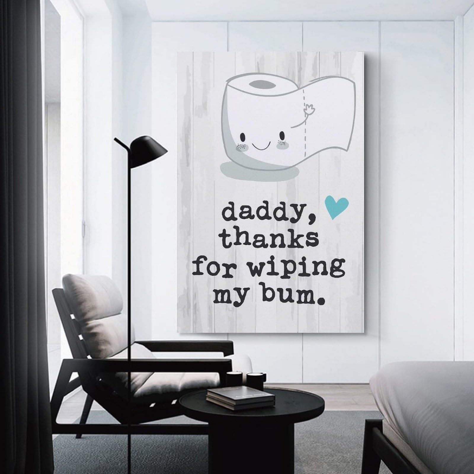 Junmoney Funny Fathers Day Home Decor Wall Art, 24x36inch(60x90cm), for Apartments, Flats Or New Home Decor, An Easy Choice for New Home Styling