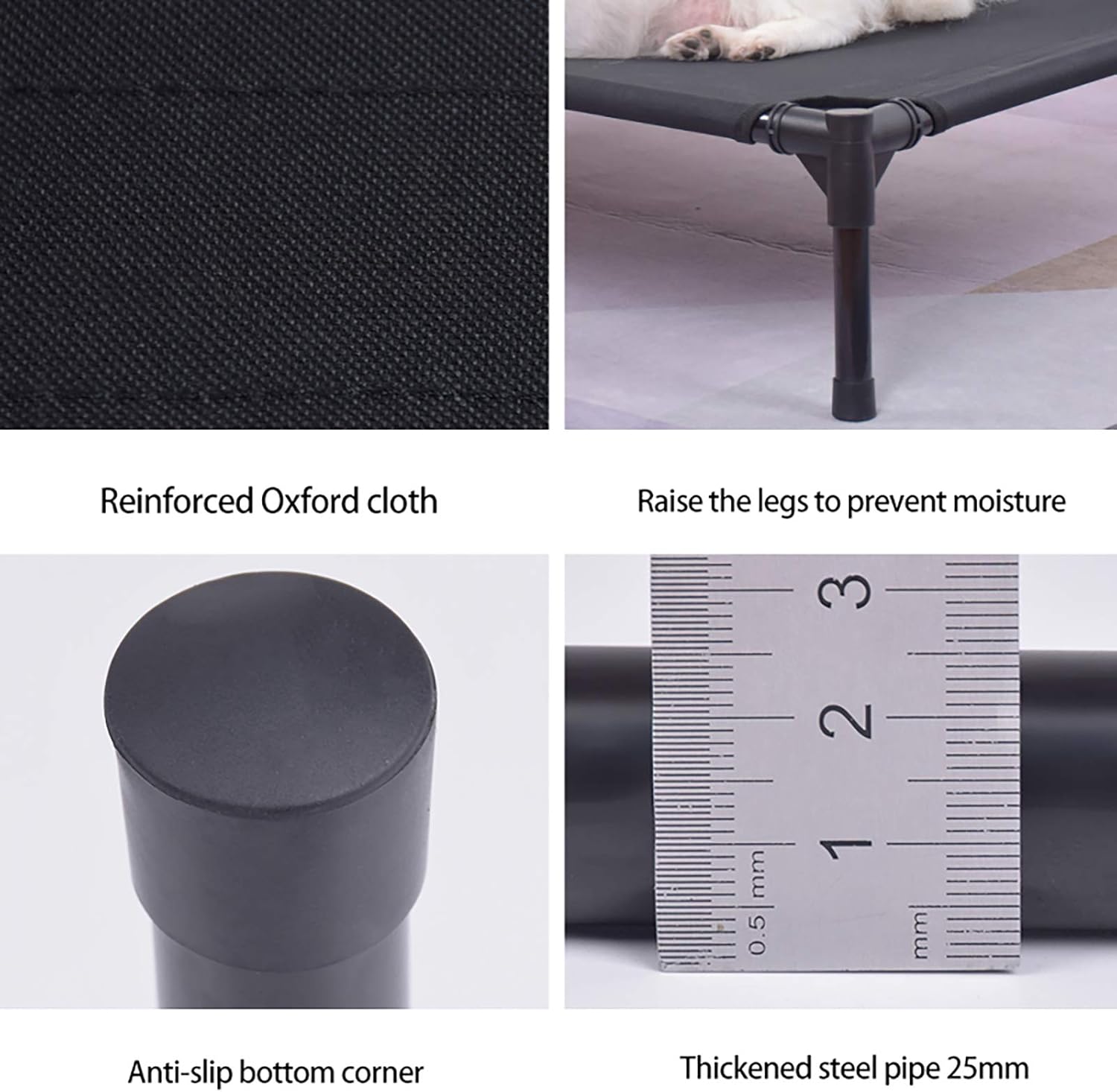 Washable Chew Proof Dog Bed - Thick Steel Pipe, Sturdy Canvas Pet Bed, Non-Slip, Comfortable And Breathable Elevated Dog Bed, Washable Dog Bed Is Suitable For Large, Medium And Small Dogs (M, Style 8)