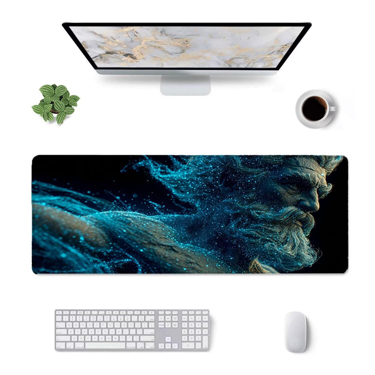 Podkładka pod mysz do gier XXL (1200x600mm) - Duża antypoślizgowa mata na biurko Wodoodporna szyte krawędzie Naturalna guma dla gracza PC Laptop Pulpit - Precyzja Szybkość Komfort Stare Abstrakcyjne G