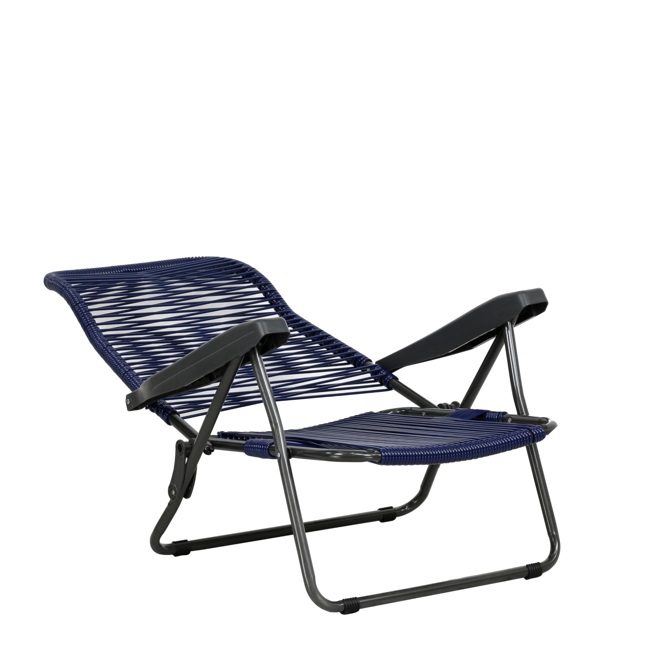 Totò Piccinni Sedia Sdraio STRING cordonata con braccioli con 6 posizioni Made in Italy (Blu, Spiaggina)