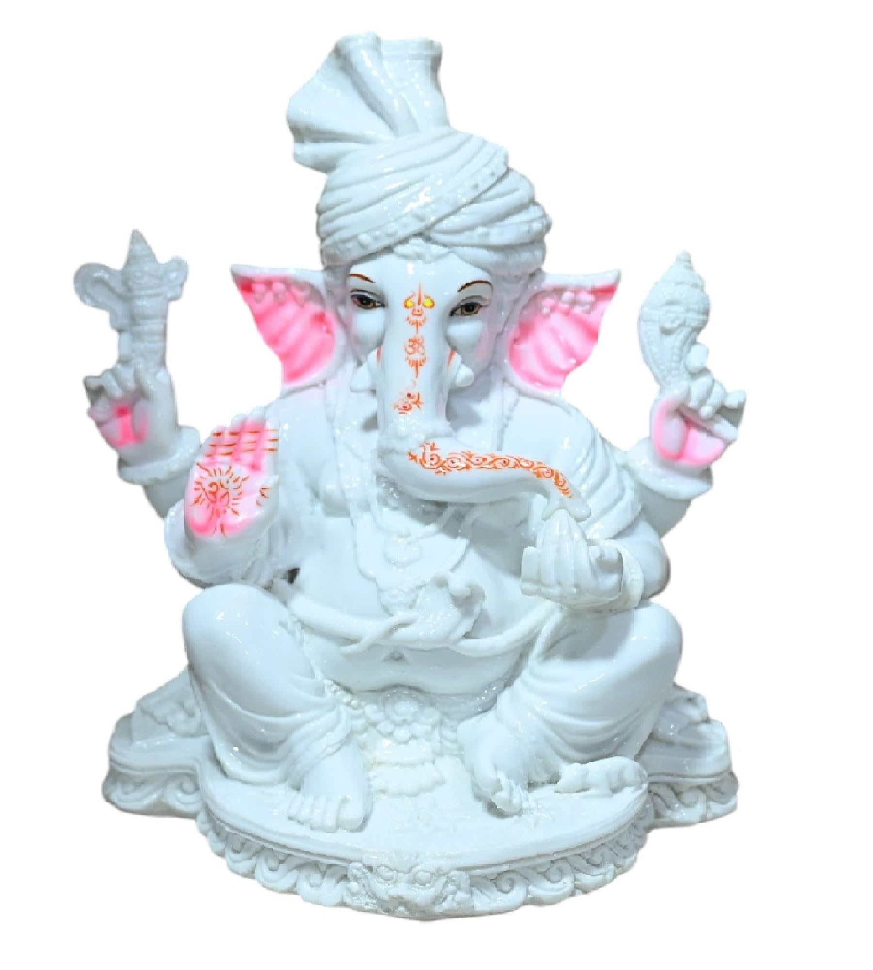 Statue Murti de luxe marbre blanc 28 cm pour salon raffiné