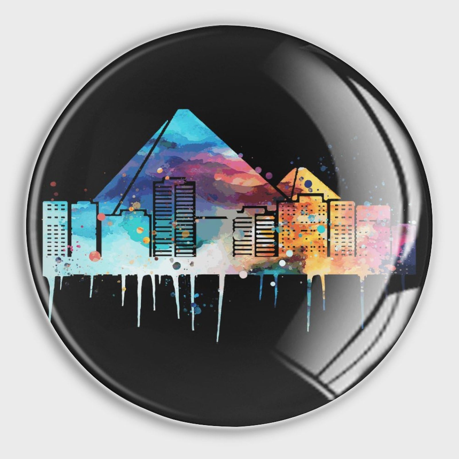 Aimants en verre pour réfrigérateur motif Gizeh - Lot de 4