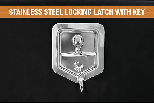 Vista 151 de Buyers Products 1704305 - Caja de acero negro para debajo de la carrocería con cierre de asa en T bloqueable, 24 x 24 x 36 pulgadas, fabricada