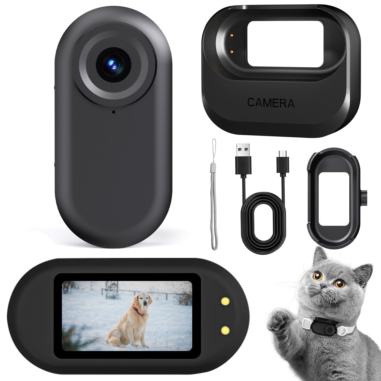 Mini Body Camera, 1080p Wearable Thumb Size Cam with Charging Case, Pet Camera, POV Cam with Motion Detection, Photo Shooting, Video Recording for Cat, Dog, Sport, Waterproof, Black-image-35