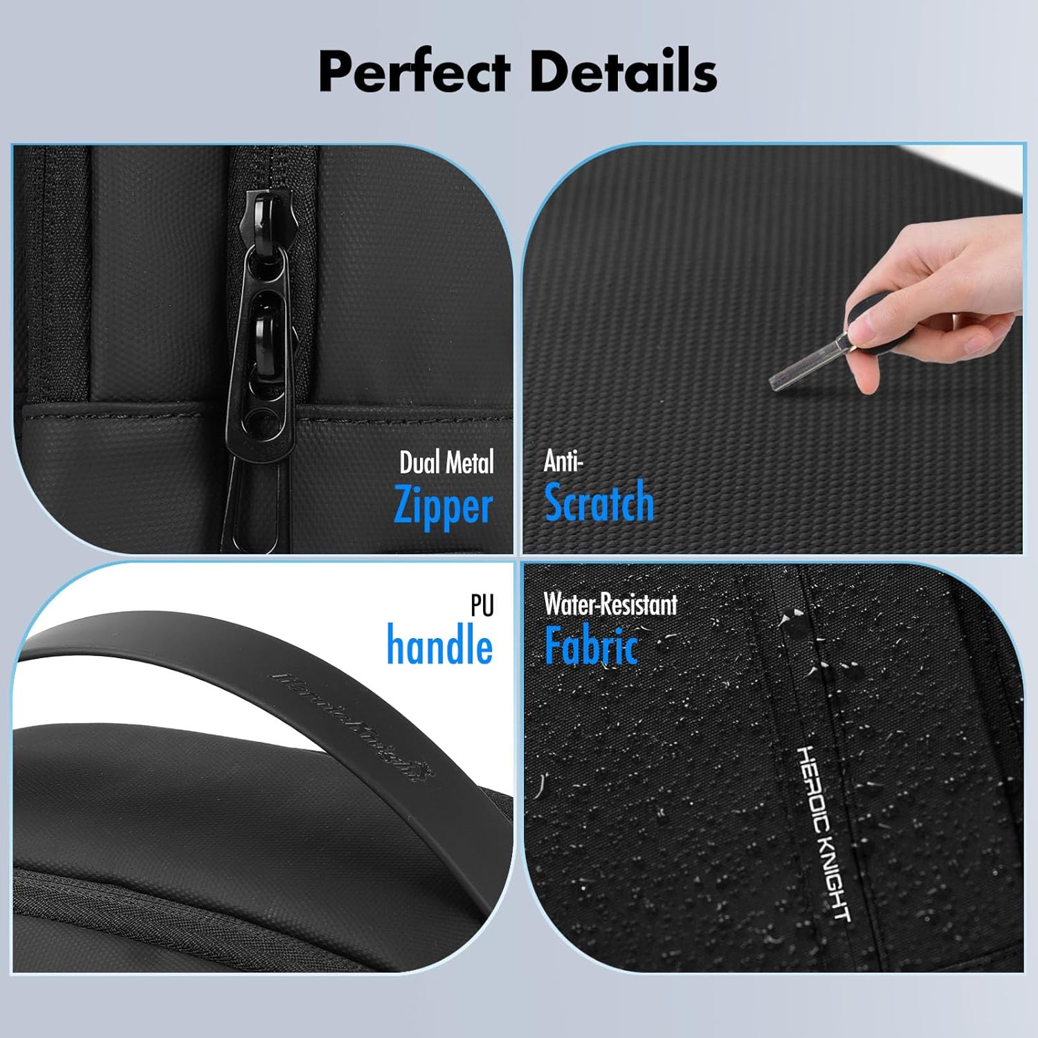 hk Slim Expandable Laptop Backpack for Men, 15.6 Inch Business Work Backpack with USB Charging Port, Water-Resistant Computer Backpack for Office Travel Daily Commute, Black - Image 5