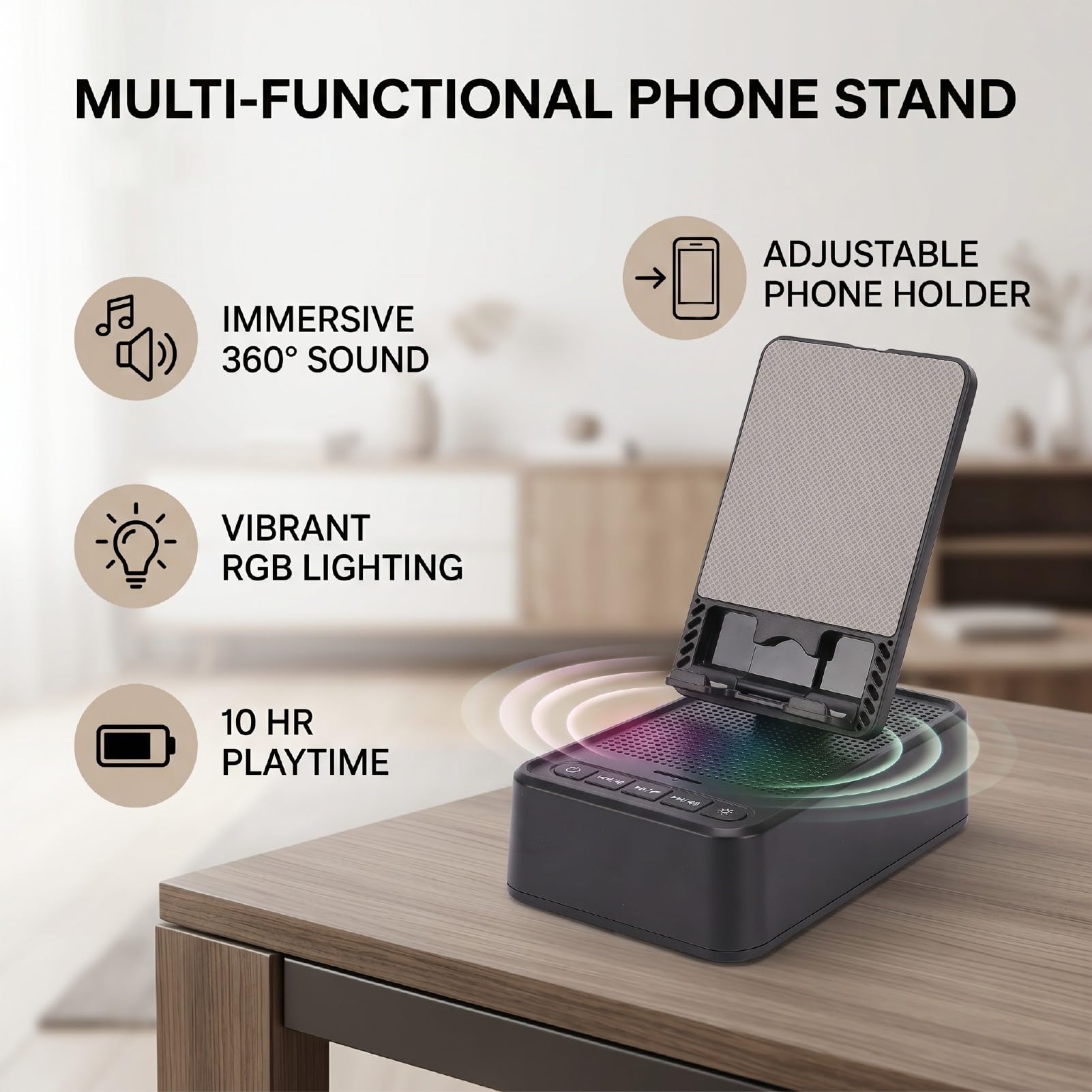 Soporte de Altavoz Bluetooth con Luz RGB