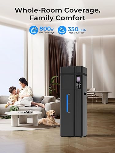 Miniatura 2 de Humidificador grande de 13L3.43 galones, cobertura de 800 pies cuadrados, tiempo de funcionamiento de 100 horas, control de humedad automático,