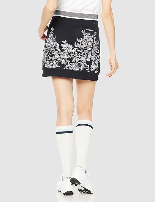 パーリーゲイツ　レディース　スカート うねりロゴ×くじらプリント 総柄　S パーリーゲイツ レディース スカート うねりロゴ×くじらプリント