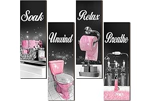 Honoson Pink and Black Living Room Wall Decor