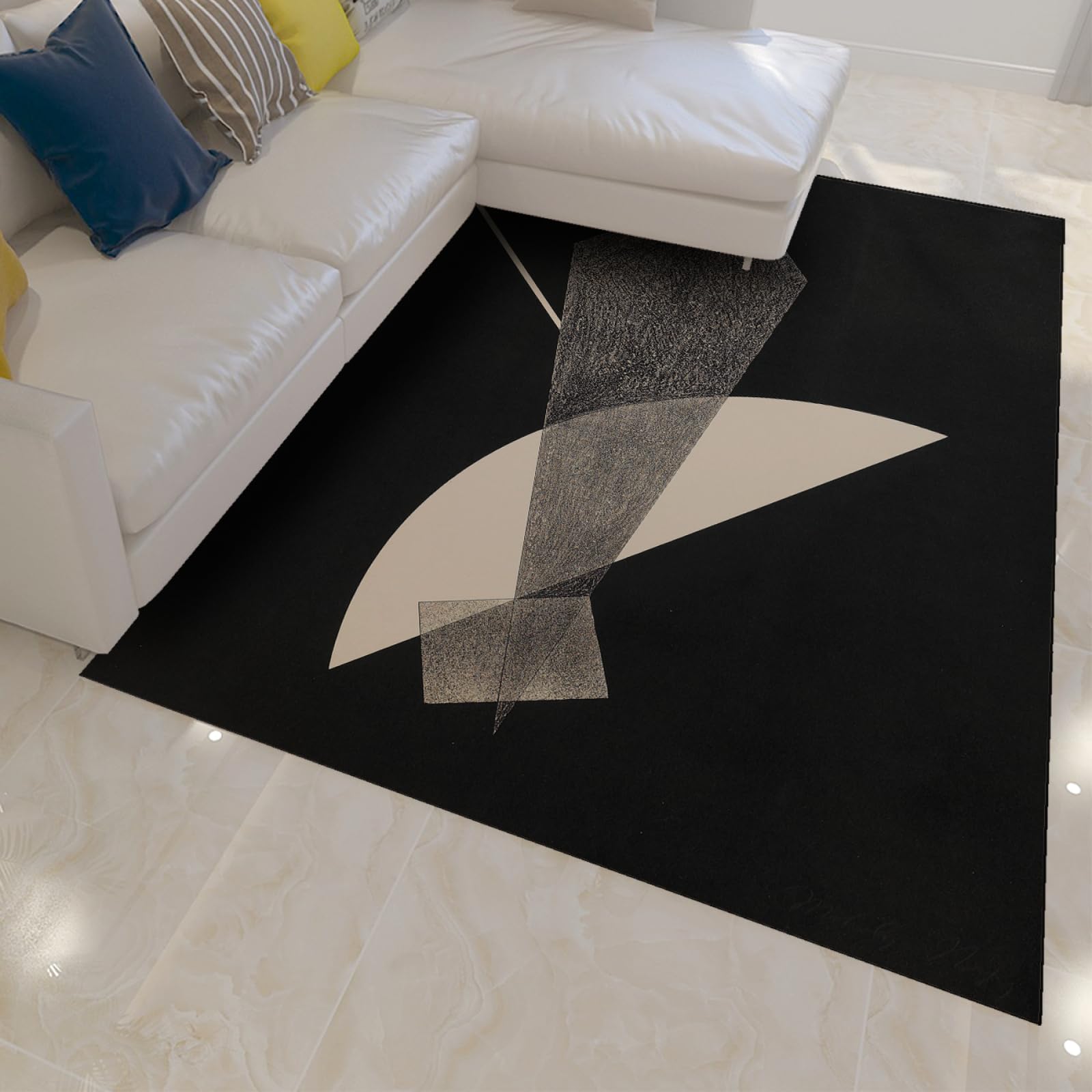 Tapis extérieur paysage vert de 90x120cm pour patio moderne