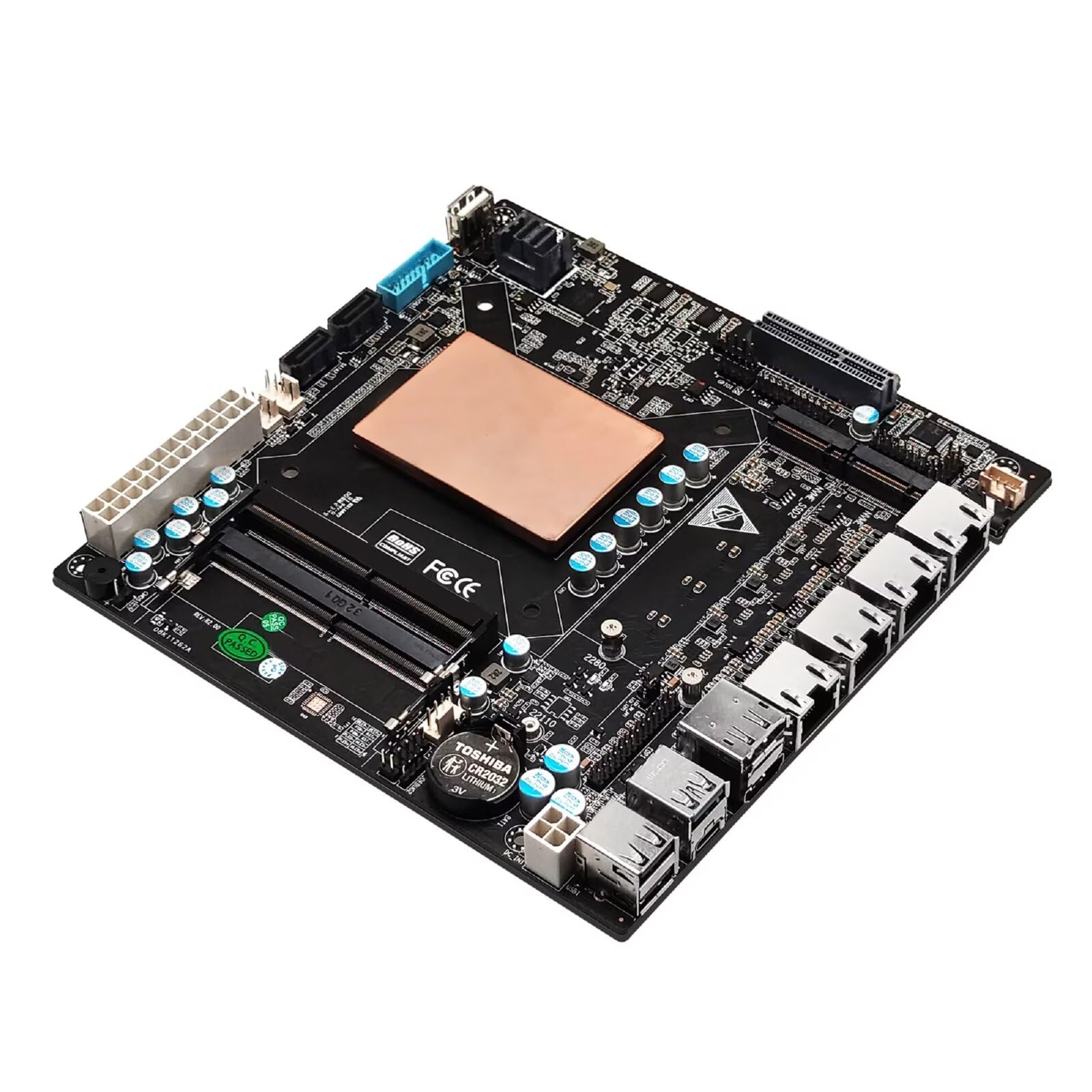 Placa base NAS de doble núcleo i3-1115G4, placa base Mini-ITX NAS, 4 LAN i226V 2.5GbE, Barebone, DDR4, compatible con 6 SATA3.0 6Gbps